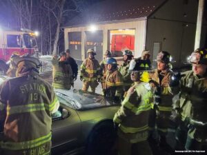 Firefighters at extrication training