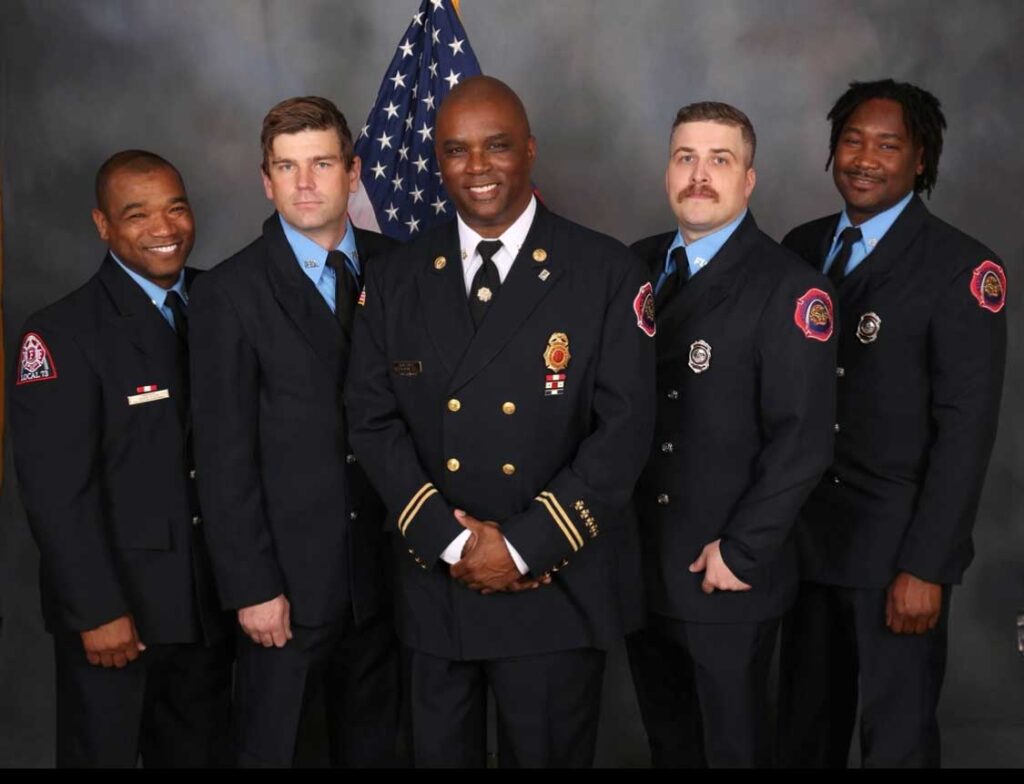 Larry Conley and other firefighters