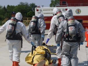 Indianapolis firefighters hazmat Mayday training