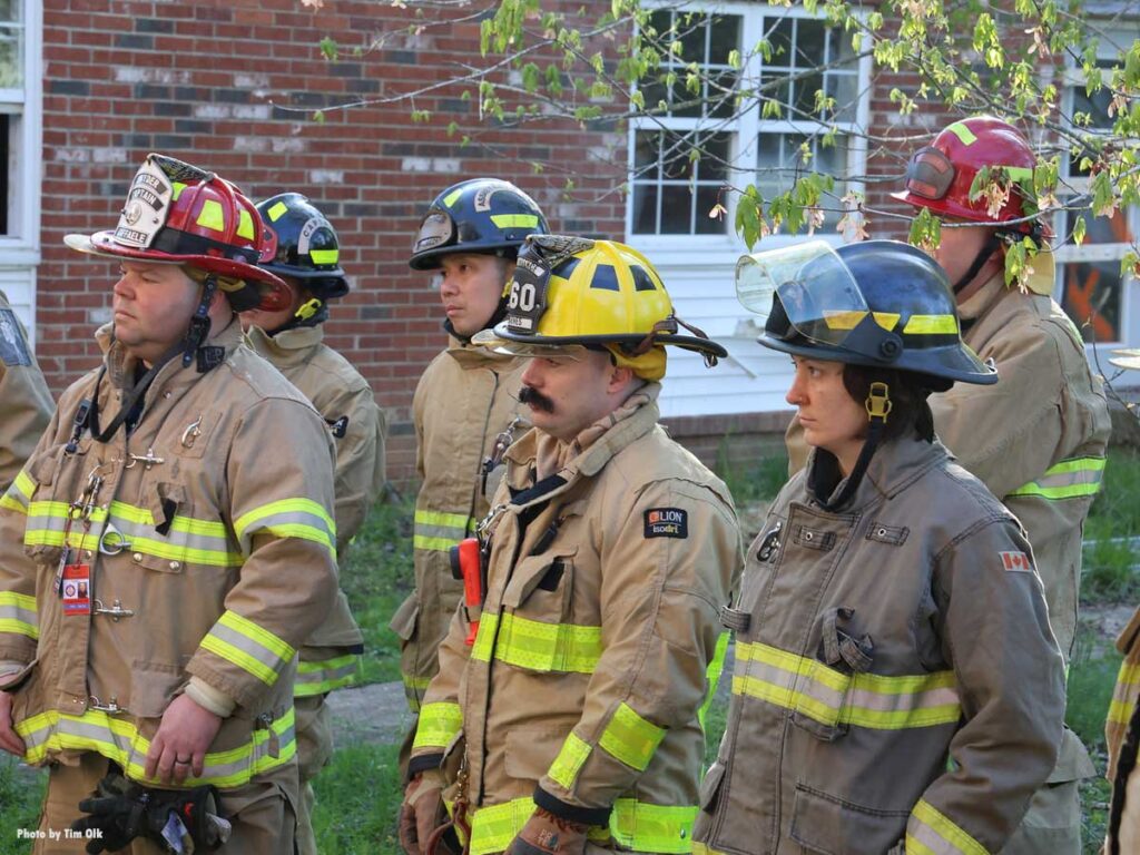 Firefighters during hands on training