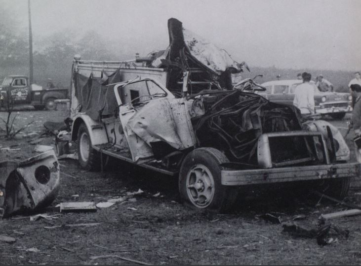 Marshalls Creek explosion fire truck blown up