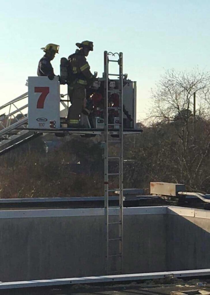 Measuring the distance with ladder