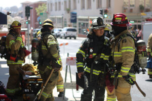 Having multiple agencies on the scene helped the firefighters practice communicating with different departments. Monterey Fire Division Chief Greg Greenlee said there is a county frequency that all the departments can tap into during incidents like this.