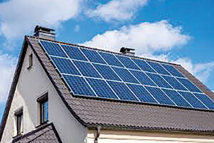 photovoltaic systems on roof of residence