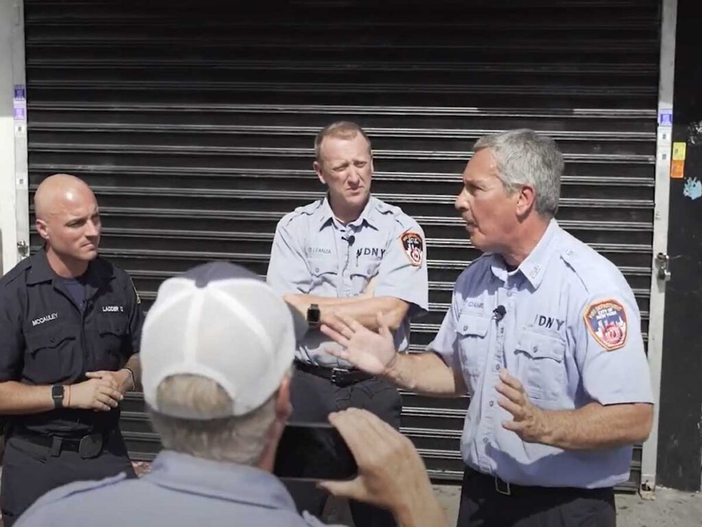 Mike Ciampo being filmed for FDNY remote tactical training