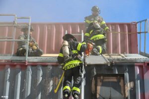 Indianapolis firefighters on the drill ground