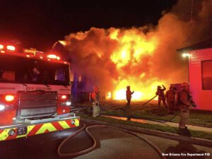 New Orleans firefighters respond to a 2023 fire.