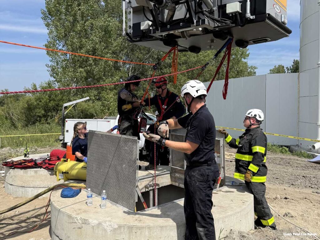 Crown Point firefighters confined space rescue