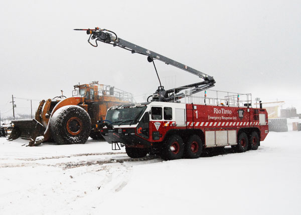 Oshkosh ARFF Vehicle On Duty at Canadian Mining and Processing Site