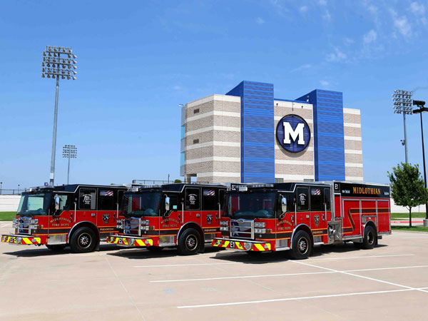 Midlothian (TX) Fire Department Fleet Comprised of All Pierce Dash CFs