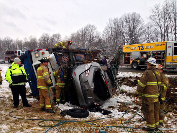 Firefighters Extricate Driver from Pennsylvania Car Carrier Accident