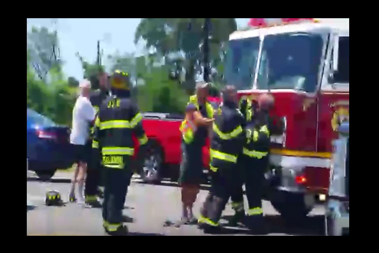 Long Island Firefighters Fight at Auto Fire