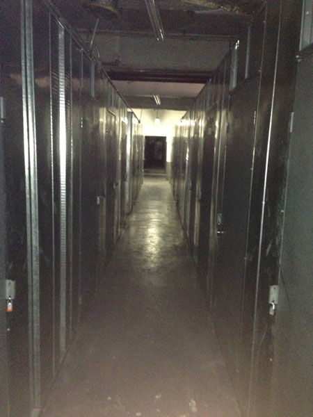 Self-storage warehouse hallway