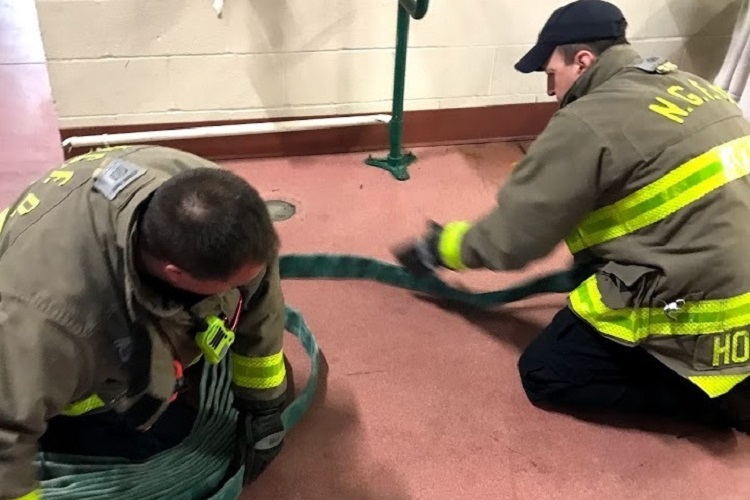 Firefighters undertaking training