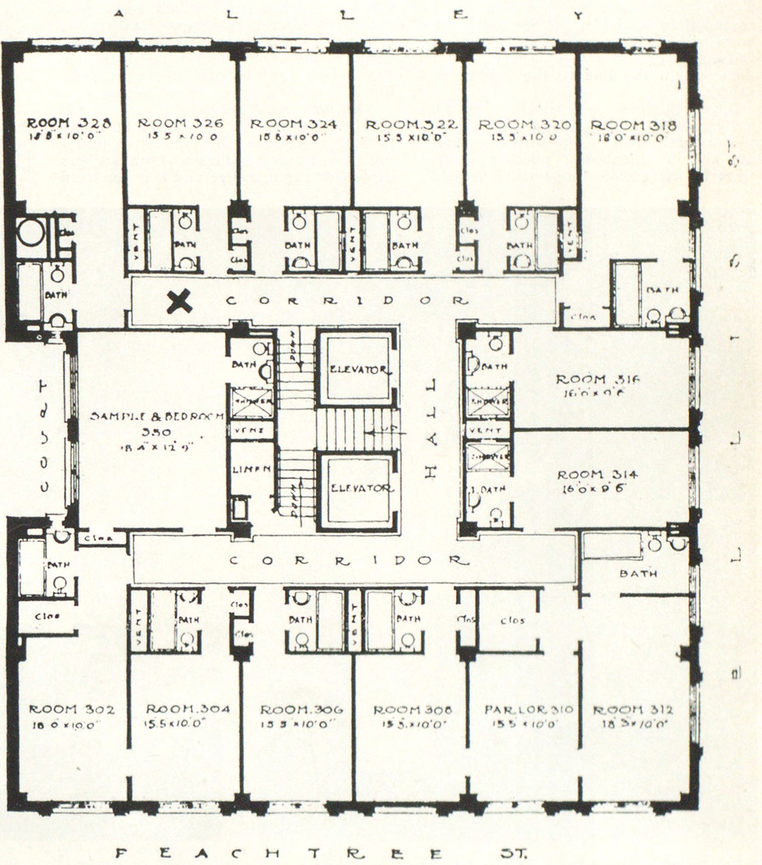 winecoff hotel floorplan